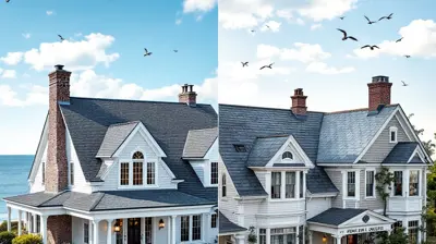 Propietario de Rhode Island revisando las opciones de sustitución del tejado con un contratista especializado en tejados tras una inspección con drones en North Providence.