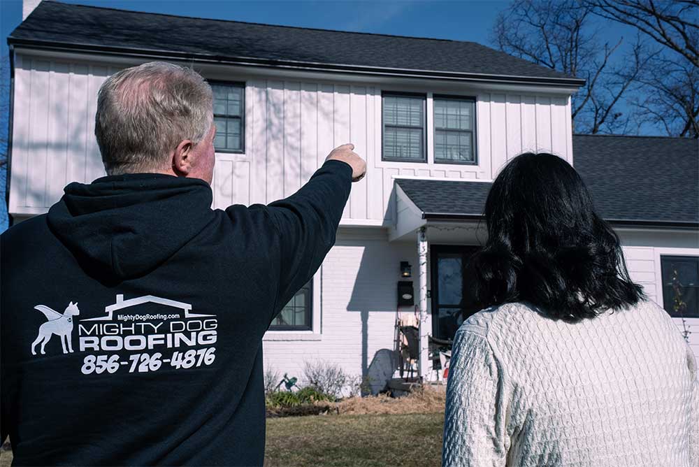 Cinnaminson roofing and siding inspection with the homeowner