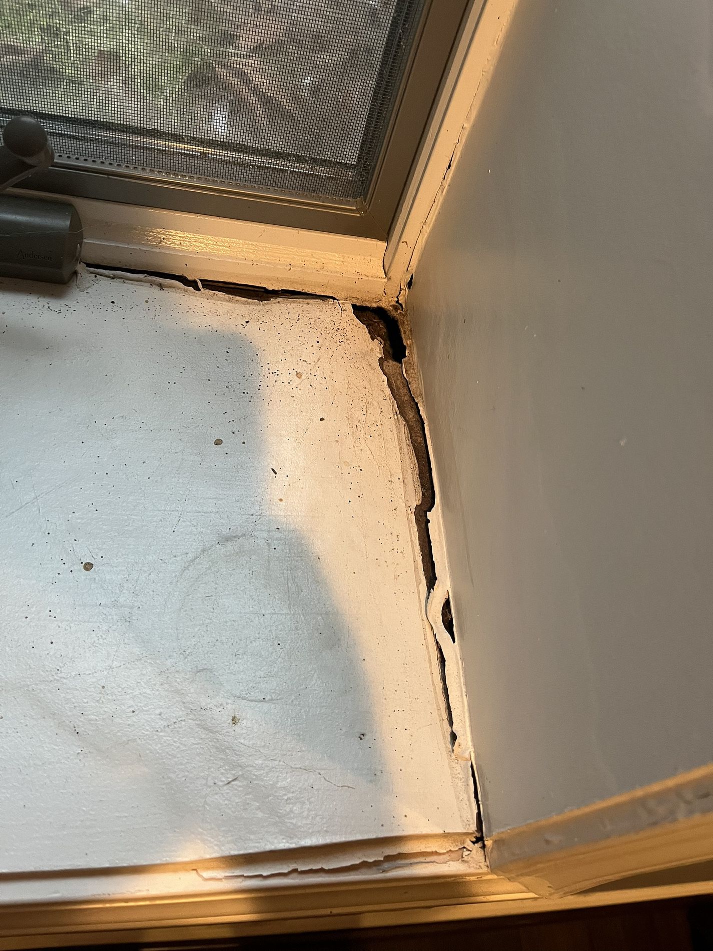 Antes de la reparación del marco de la ventana: Northville, MI