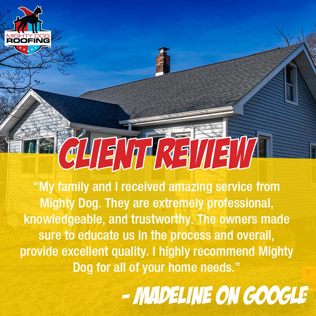 Opinión real de un cliente de Mighty Dog Roofing del noreste de Nueva Jersey en Google Business Profile.