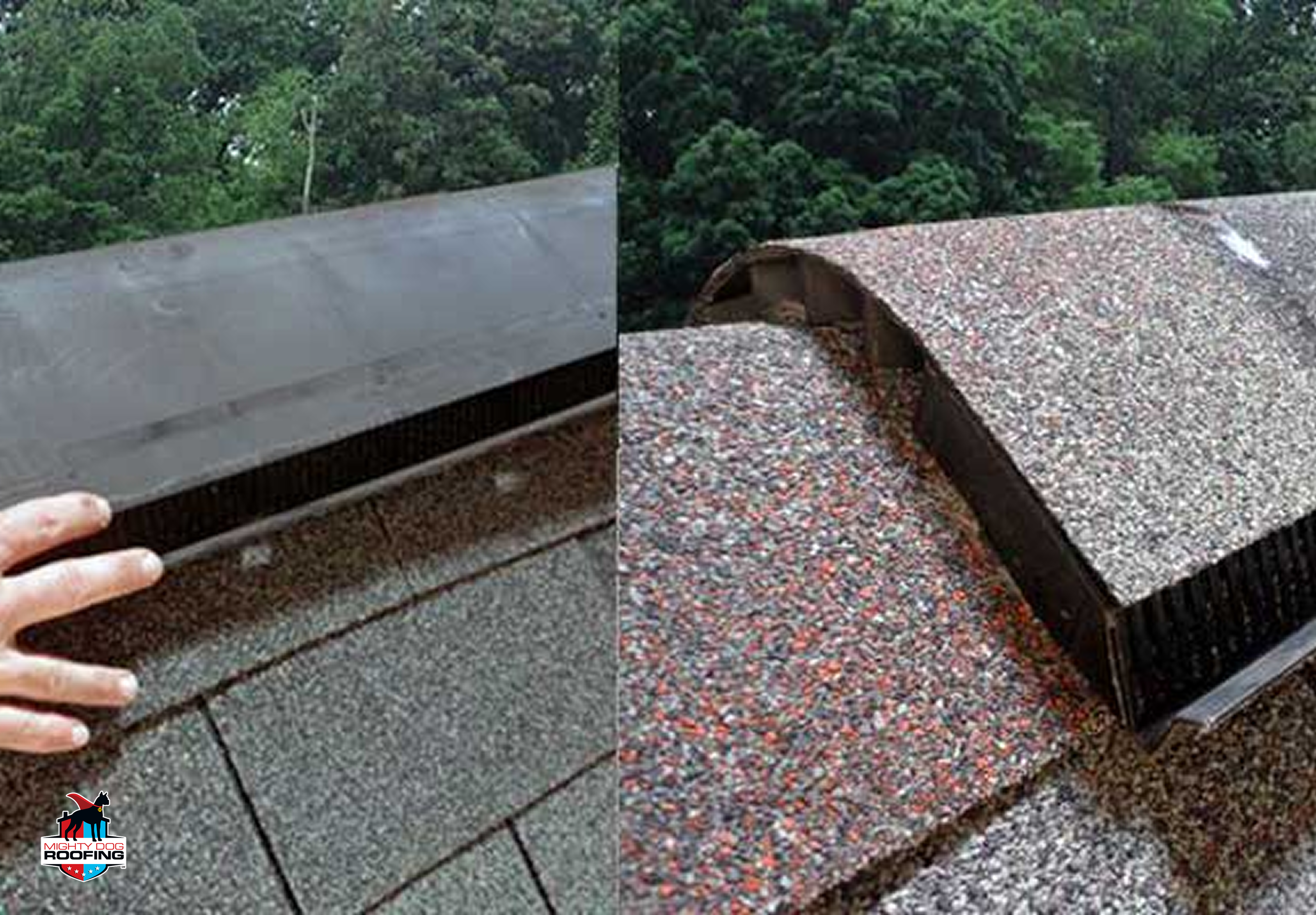 Sistema de ventilación del ático con extractores y rejillas de ventilación en la cumbrera