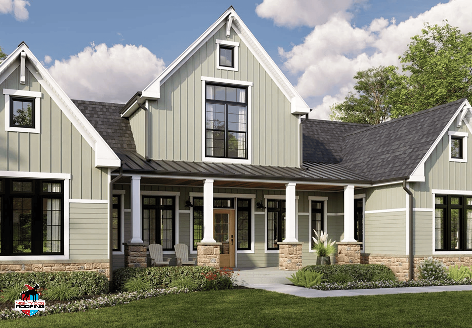 Instalación moderna de revestimiento vertical