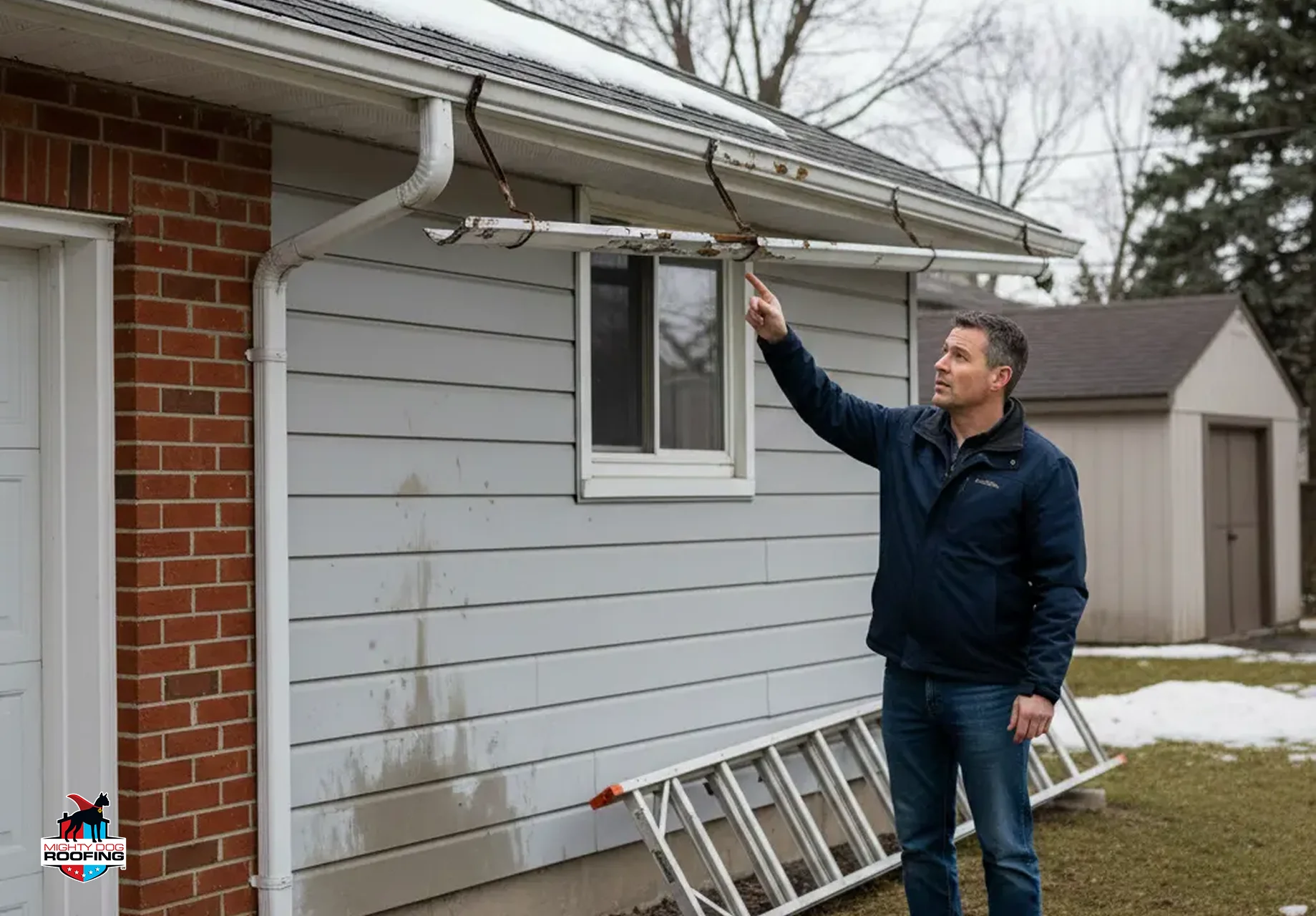 Certified gutter contractor conducting a comprehensive inspection